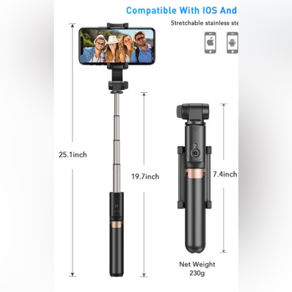 Wireless Bluetooth Selfie Stick in Condition Great Working with Shutter Control
